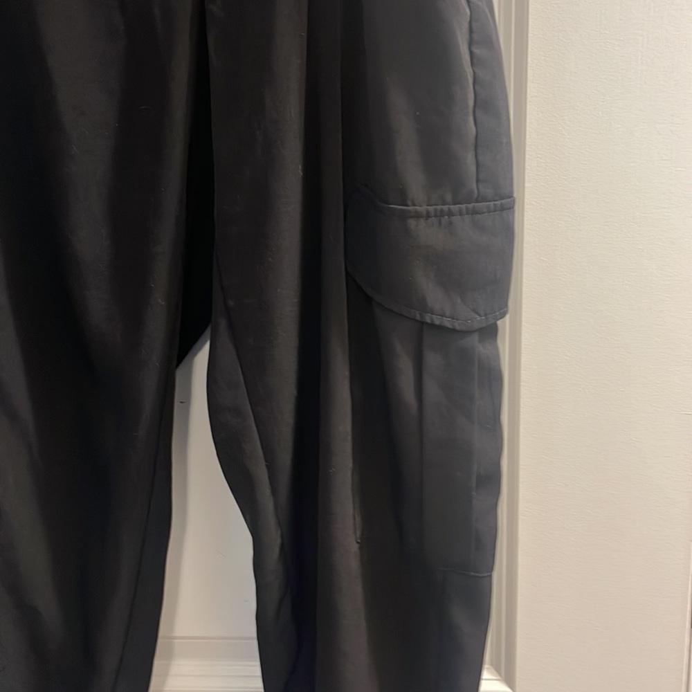 Zara xl black cargo with side pocket elastic waist pants - Picture 3 of 6